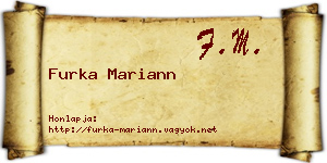 Furka Mariann névjegykártya