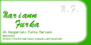 mariann furka business card